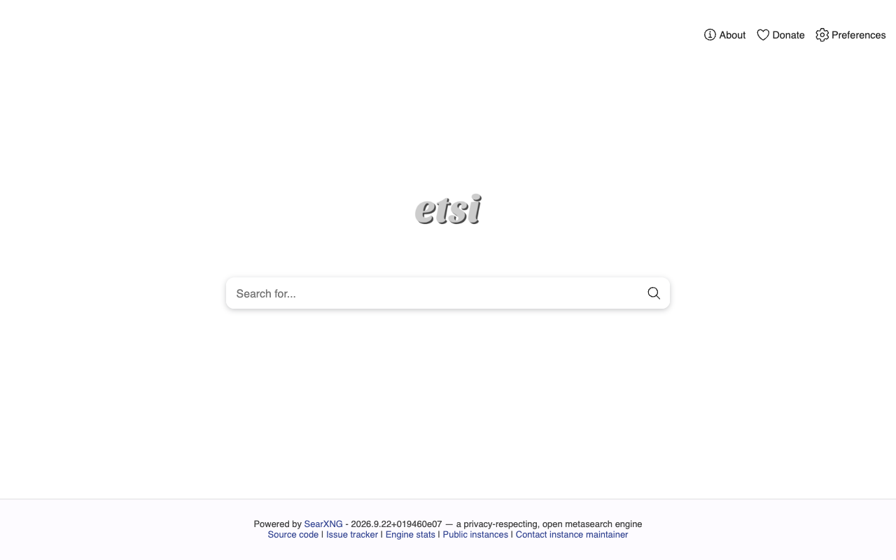 SearXNG interface preview