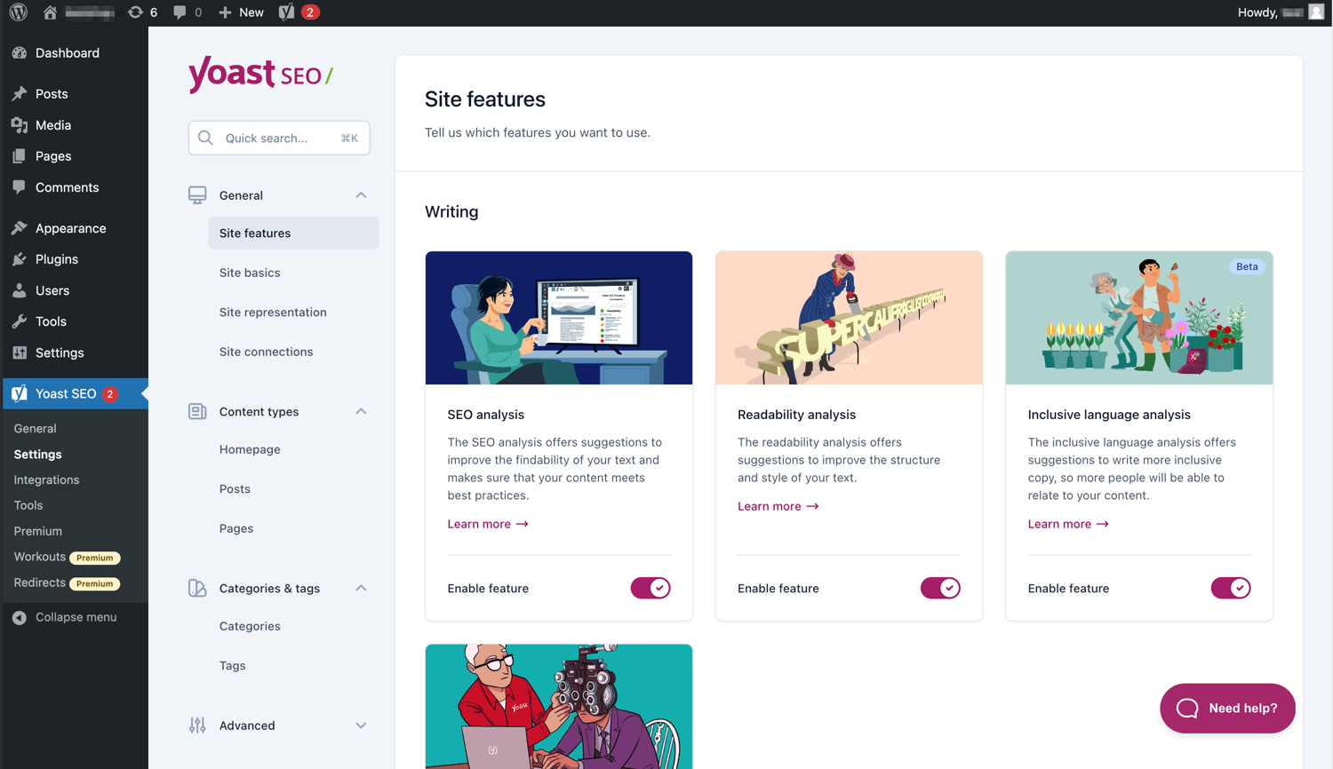 Yoast SEO interface preview
